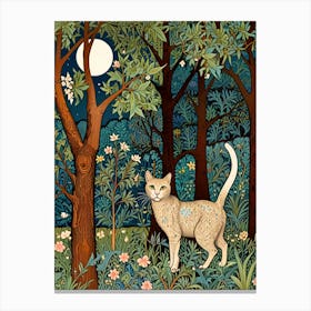 William Morris Cat In The Woods 12 Canvas Print