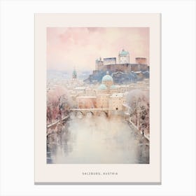 Dreamy Winter Painting Poster Salzburg Austria 2 Canvas Print