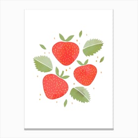 Strawberry Fruit Colourful Food Kitchen Art Nursery Wall Canvas Print