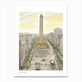 Mexico City Mexico Drawing Pencil Style 4 Travel Poster Canvas Print