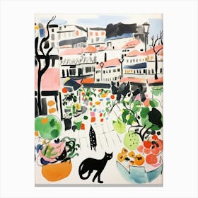 The Food Market In Paris 2 Illustration Canvas Print