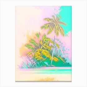 Andros Island Bahamas Watercolour Pastel Tropical Destination Canvas Print