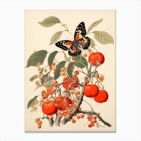 Phoebefy Ukiyo E Paintings Japanese Art Style Of Butterflies Canvas Print