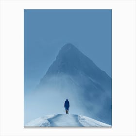 Man Walking In The Snow Canvas Print