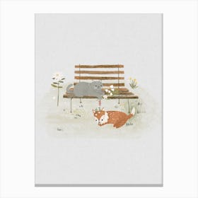 Cat And Fox Canvas Print