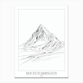 Mount Washington Usa Line Drawing 8 Poster Canvas Print