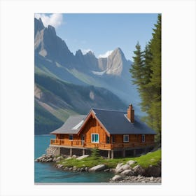 Beautiful House on the Lakeside 3 Canvas Print
