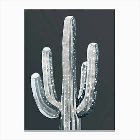 Silver Torch Cactus Minimalist Abstract 1 Canvas Print