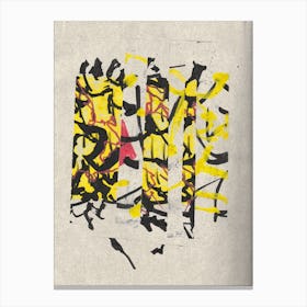Yellow And Black Collage 1 Canvas Print