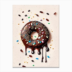 Bite Sized Bagel Pieces Dipped In Melted Chocolate And Sprinkles Marker Art 2 Canvas Print