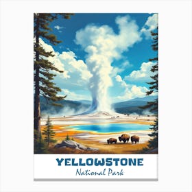 Yellowstone National Park Vintage V 05 Canvas Print