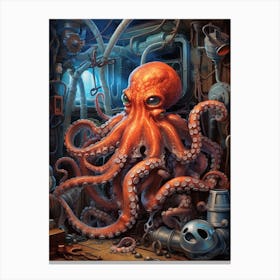 Defensive Octopus Illustration 5 Canvas Print
