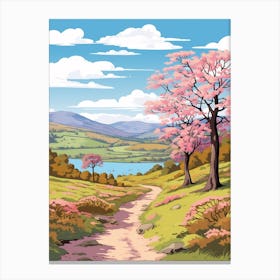 Lake District National Park England Hike Illustration Canvas Print