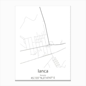 Ianca,Romania Minimalist Map Canvas Print