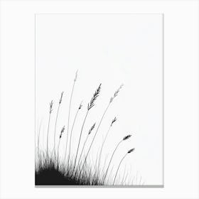 Black And White Grass Canvas Print