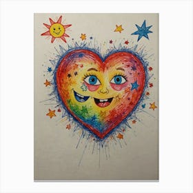 Default Draw Me Funny A Heart Made Of A Cluster Of Stars Formi 1 Canvas Print