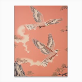 Vintage Japanese Inspired Bird Print Falcon 5 Canvas Print