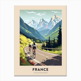 Tour De Mont Blanc France 13 Vintage Cycling Travel Poster Canvas Print