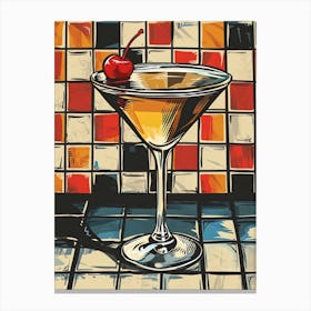 Manhattan Cocktail Vintage Illustration 1 Canvas Print