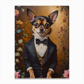 The Noble Chihuahua: Sir Barkington, Duke of Pawshire Canvas Print