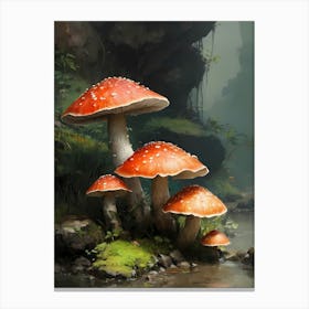 Mushrooms Painting (28) Canvas Print