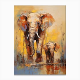 Elephant  Abstract Expressionism 1 Canvas Print
