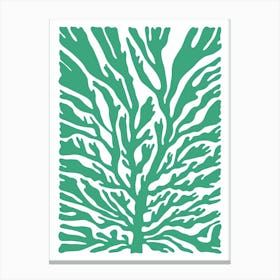 Green Coral Tree Ocean Canvas Print