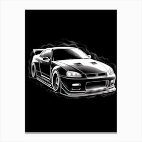 Nissan Gtr Line Drawing 1 Canvas Print