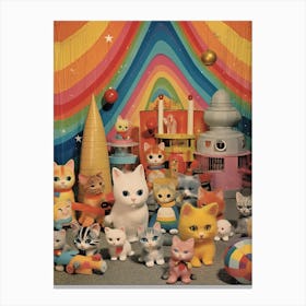 Plastic Toy Kittens Kitsch 1 Canvas Print