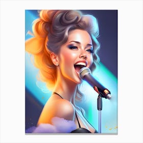 Portrait Of A Woman Singing Canvas Print