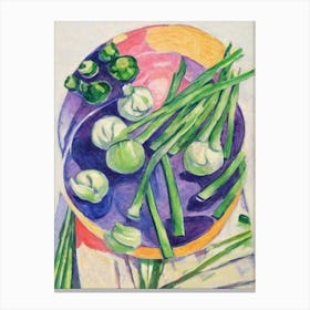 Scallions Fauvist vegetable Canvas Print