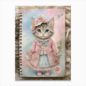 Shabby Chic Kitten Canvas Print