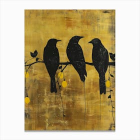 Crows On A Branch 1 Canvas Print