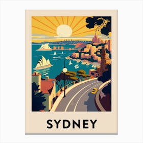 Sydney 4 Vintage Travel Poster Canvas Print