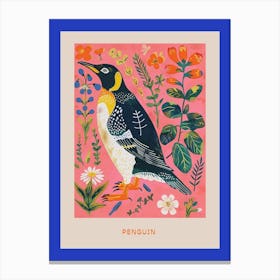 Spring Birds Poster Penguin 2 Canvas Print