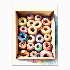 A Box Of Donuts Cute Neon 2 Canvas Print