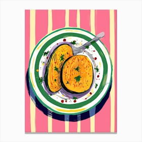 A Plate Of Pumpkins, Autumn Food Illustration Top View 2 Canvas Print