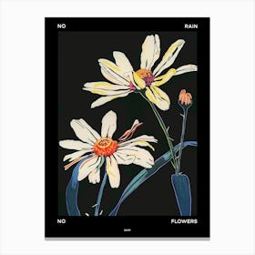 No Rain No Flowers Poster Daisy 4 Canvas Print