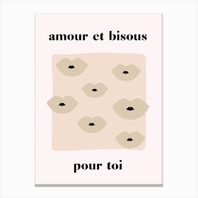 French Kiss Poster Canvas Print