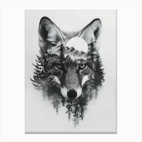 Wolf In The Forest 3 Canvas Print