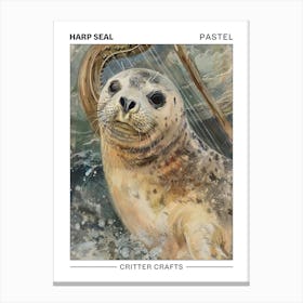 Harp Seal Pastel Watercolour 1 Poster Canvas Print