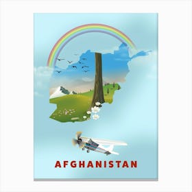 Afghanistan Travel map Canvas Print