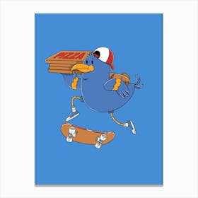 Pizza On The Go ( Pizza Bird ) Canvas Print