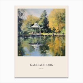 Karlsaue Park Kassel Vintage Cezanne Inspired Poster Canvas Print