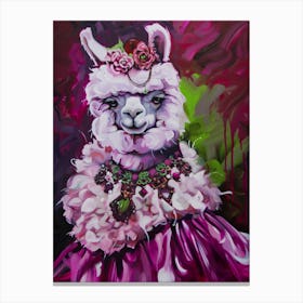 Animal Party: Crumpled Cute Critters with Cocktails and Cigars Llama Canvas Print