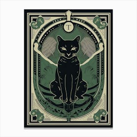 The Temperance, Black Cat Tarot Card 2 Canvas Print