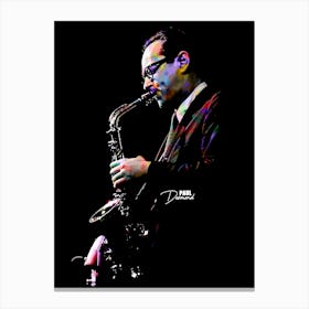 Paul Desmond American Jazz Saxophonist Music in Colorful Canvas Print