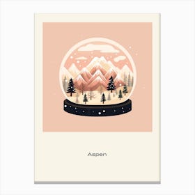 Aspen Colorado Snowglobe Poster Canvas Print