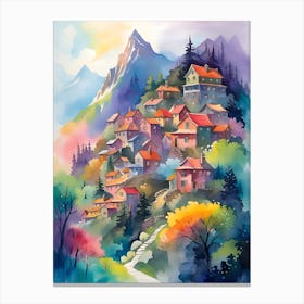 Village In The Mountains 1 Canvas Print