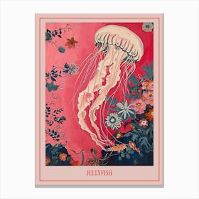 Floral Animal Painting Jellyfish 2 Poster Canvas Print